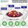 image:imagePARTY BARGAINS 12oz Disposable Plastic Bowls Contrast Collection Clear with Black Rim 10 Pack