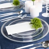 image:imagePARTY BARGAINS 12oz Disposable Plastic Bowls Contrast Collection Clear with Silver Rim 20 Pack