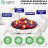 image:imagePARTY BARGAINS 12oz Disposable Plastic Bowls Contrast Collection Clear with Silver Rim 20 Pack