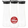 image:imagePARTY BARGAINS 50 oz Plastic Carafe with White FlipTab Lid Clear  3 Pack HeavyDuty SpillResistant Pitchers for Iced Tea Juice Cold Beverages Powdered Drinks Mimosa BarBlack Lid