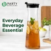 image:imagePARTY BARGAINS 50 oz Plastic Carafe with White FlipTab Lid Clear  3 Pack HeavyDuty SpillResistant Pitchers for Iced Tea Juice Cold Beverages Powdered Drinks Mimosa BarBlack Lid