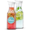 image:imagePARTY BARGAINS 50 oz Plastic Carafe with White FlipTab Lid Clear  3 Pack HeavyDuty SpillResistant Pitchers for Iced Tea Juice Cold Beverages Powdered Drinks Mimosa BarWhite Lid