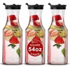 image:imagePARTY BARGAINS 50 oz Plastic Carafe with White FlipTab Lid Clear  3 Pack HeavyDuty SpillResistant Pitchers for Iced Tea Juice Cold Beverages Powdered Drinks Mimosa BarBlack Lid