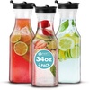 image:imagePARTY BARGAINS 50 oz Plastic Carafe with White FlipTab Lid Clear  3 Pack HeavyDuty SpillResistant Pitchers for Iced Tea Juice Cold Beverages Powdered Drinks Mimosa BarBlack Lid