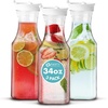 image:imagePARTY BARGAINS 50 oz Plastic Carafe with White FlipTab Lid Clear  3 Pack HeavyDuty SpillResistant Pitchers for Iced Tea Juice Cold Beverages Powdered Drinks Mimosa BarWhite Lid