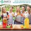 image:imagePARTY BARGAINS 50 oz Plastic Carafe with White FlipTab Lid Clear  3 Pack HeavyDuty SpillResistant Pitchers for Iced Tea Juice Cold Beverages Powdered Drinks Mimosa BarWhite Lid