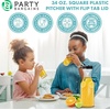 image:imagePARTY BARGAINS 50 oz Plastic Carafe with White FlipTab Lid Clear  3 Pack HeavyDuty SpillResistant Pitchers for Iced Tea Juice Cold Beverages Powdered Drinks Mimosa BarBlack Lid