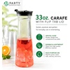 image:imagePARTY BARGAINS 50 oz Plastic Carafe with White FlipTab Lid Clear  3 Pack HeavyDuty SpillResistant Pitchers for Iced Tea Juice Cold Beverages Powdered Drinks Mimosa BarBlack Lid